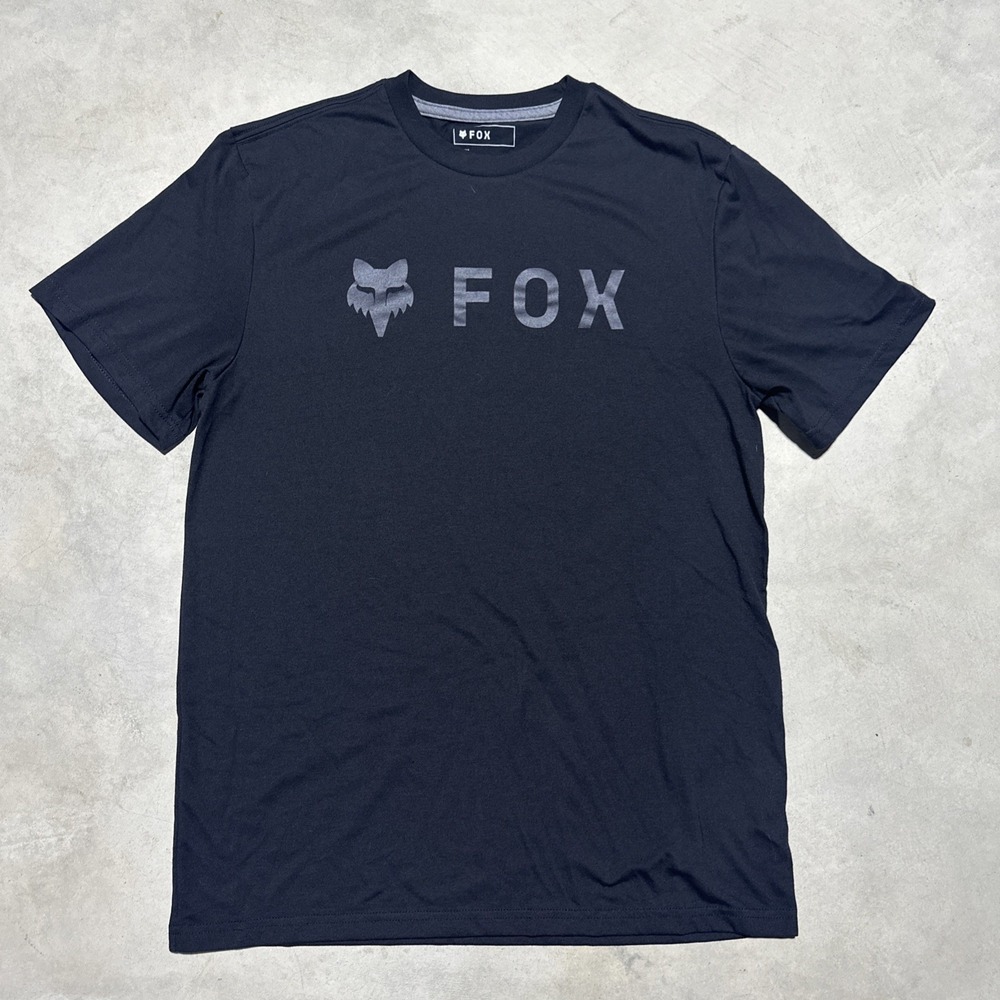 Fox Racing Men's Tech Black Logo Graphic Print Tee Crew Neck Short Sleeve Size M